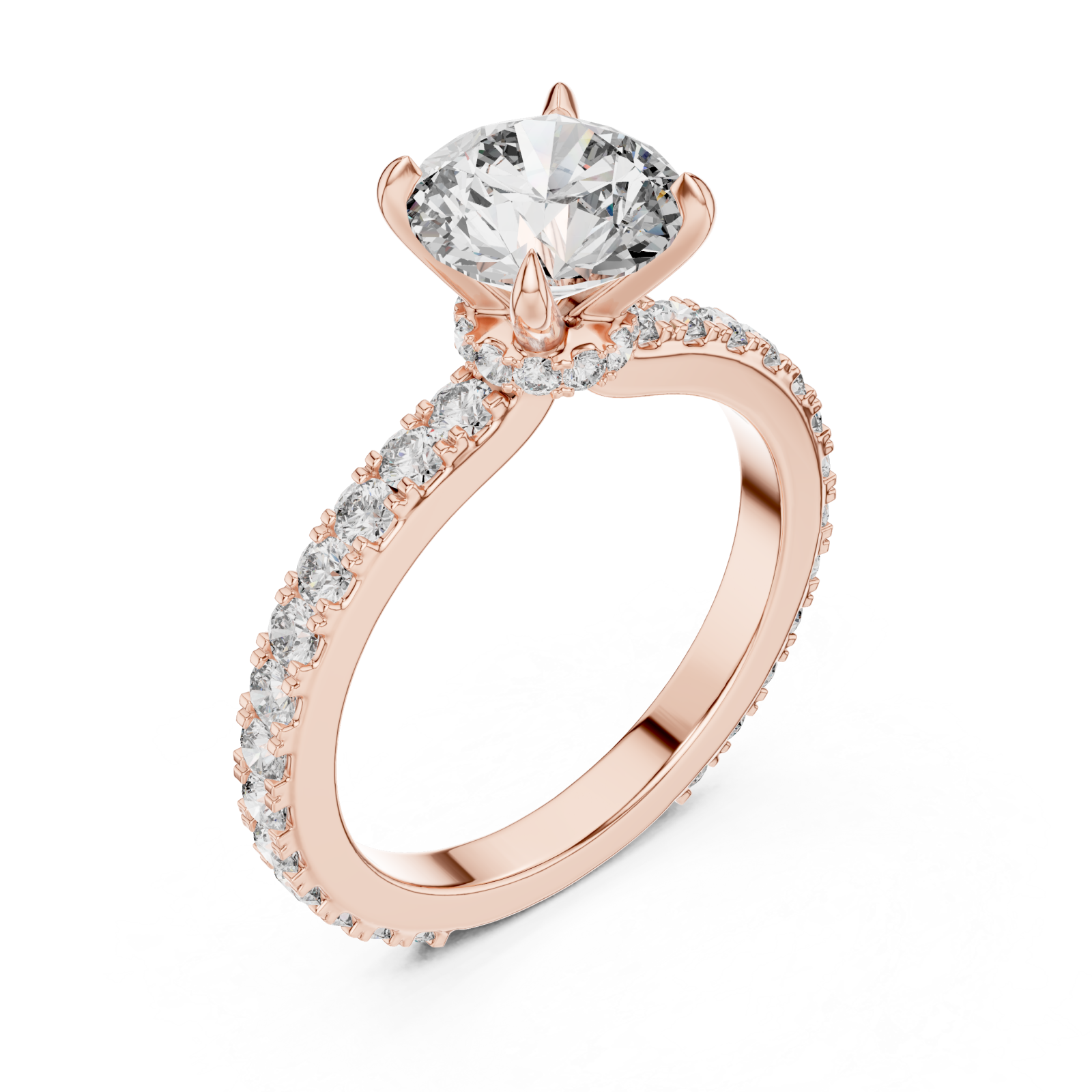 Rose Gold Celestial Harmony Solitaire Ring Right View