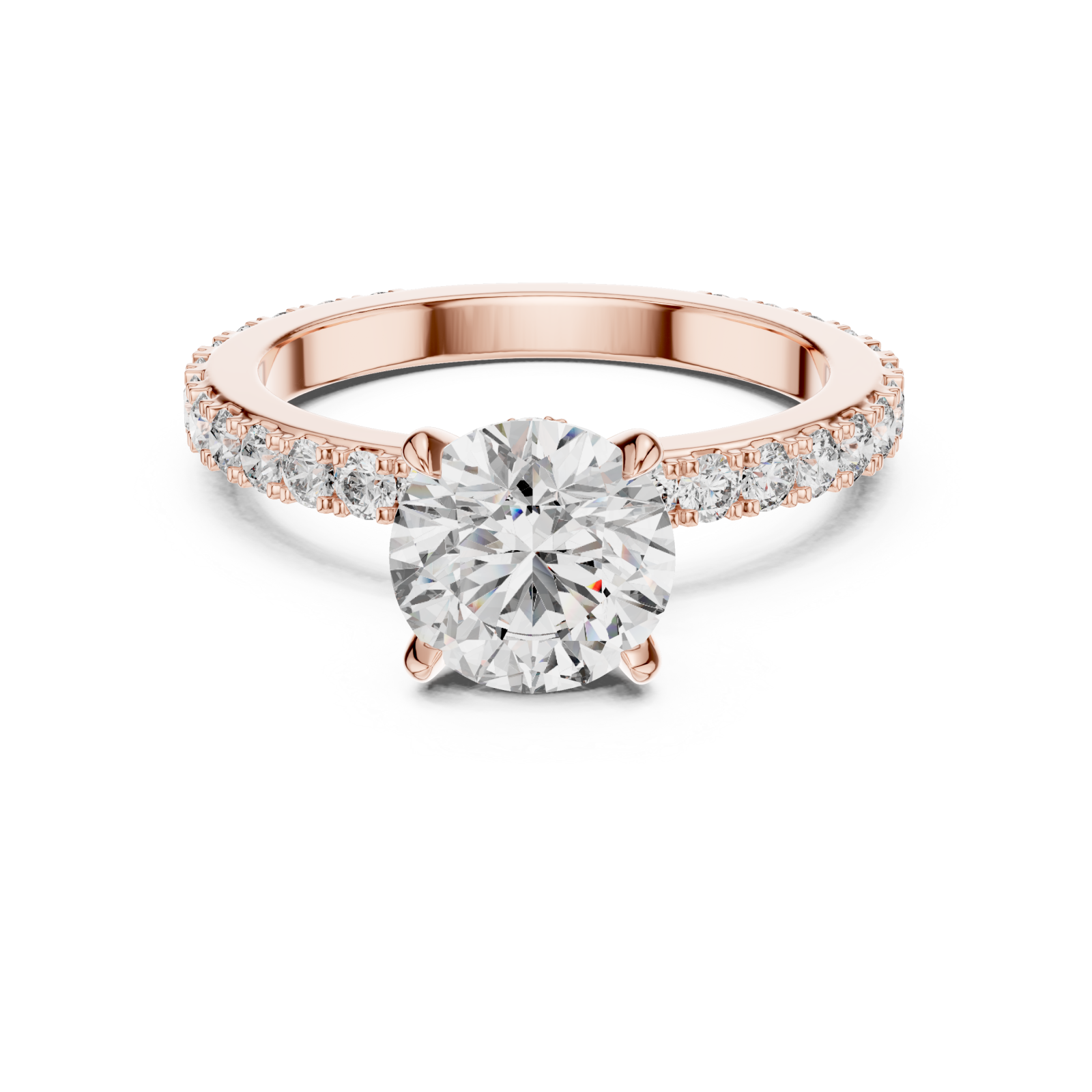  Rose Gold Celestial Harmony Solitaire Ring Front View