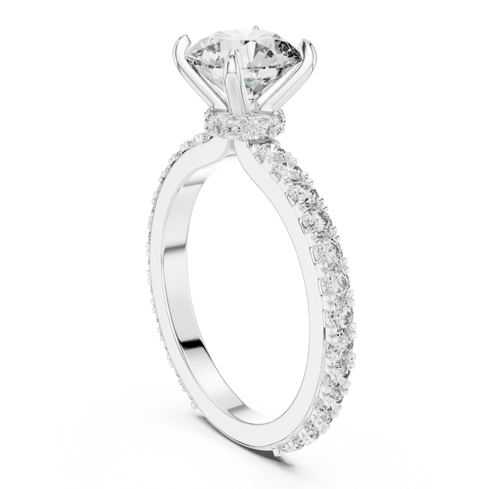  White Gold Celestial Harmony Solitaire Ring Left View