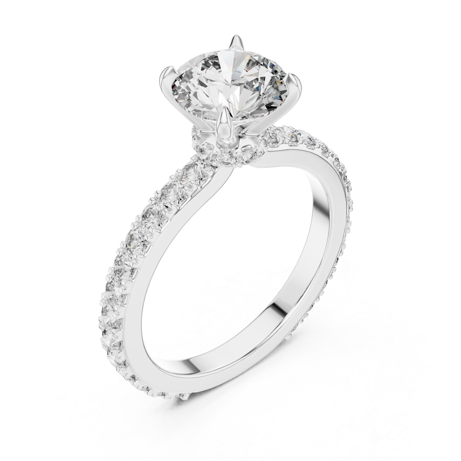  White Gold Celestial Harmony Solitaire Ring Right View