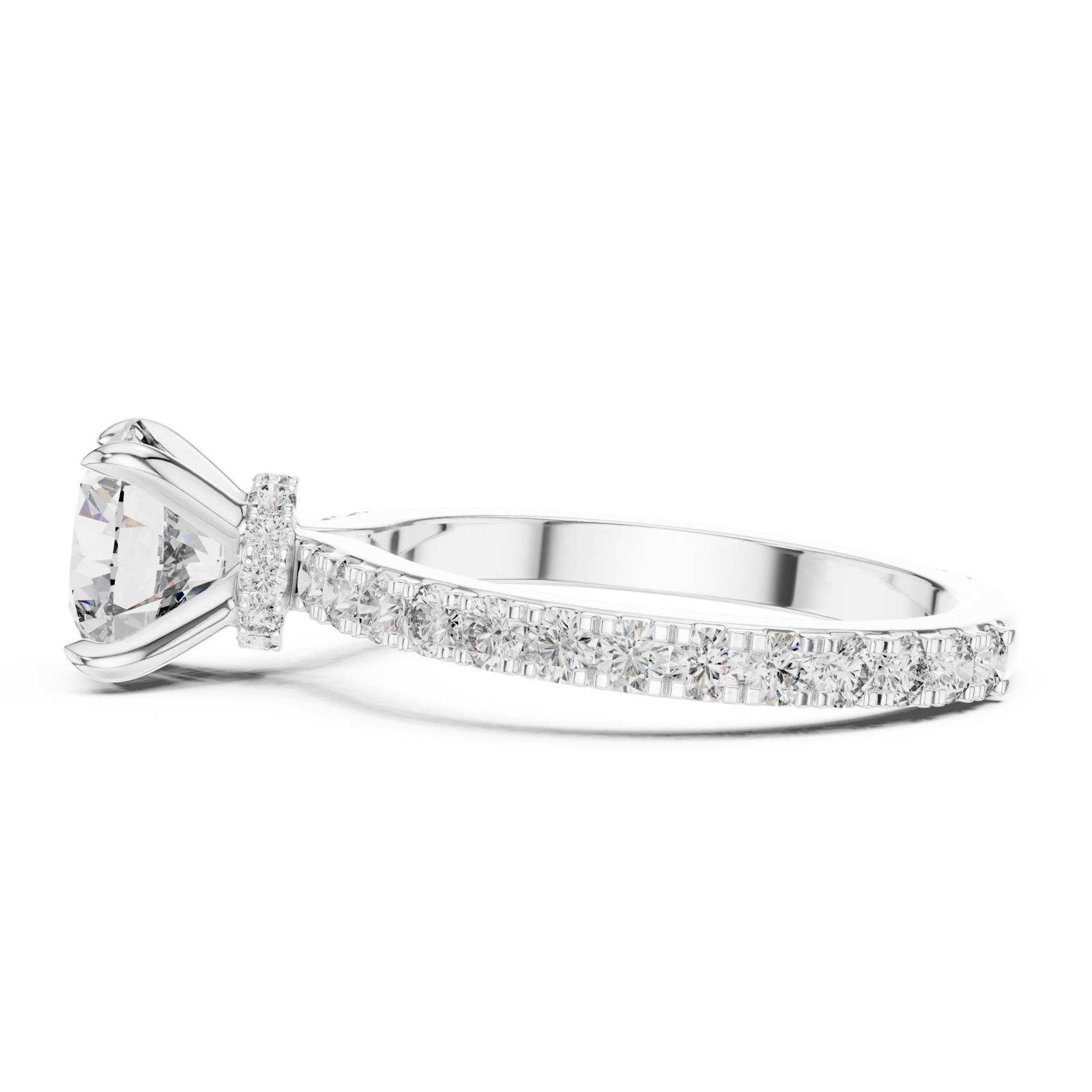  White Gold Celestial Harmony Solitaire Ring Side View