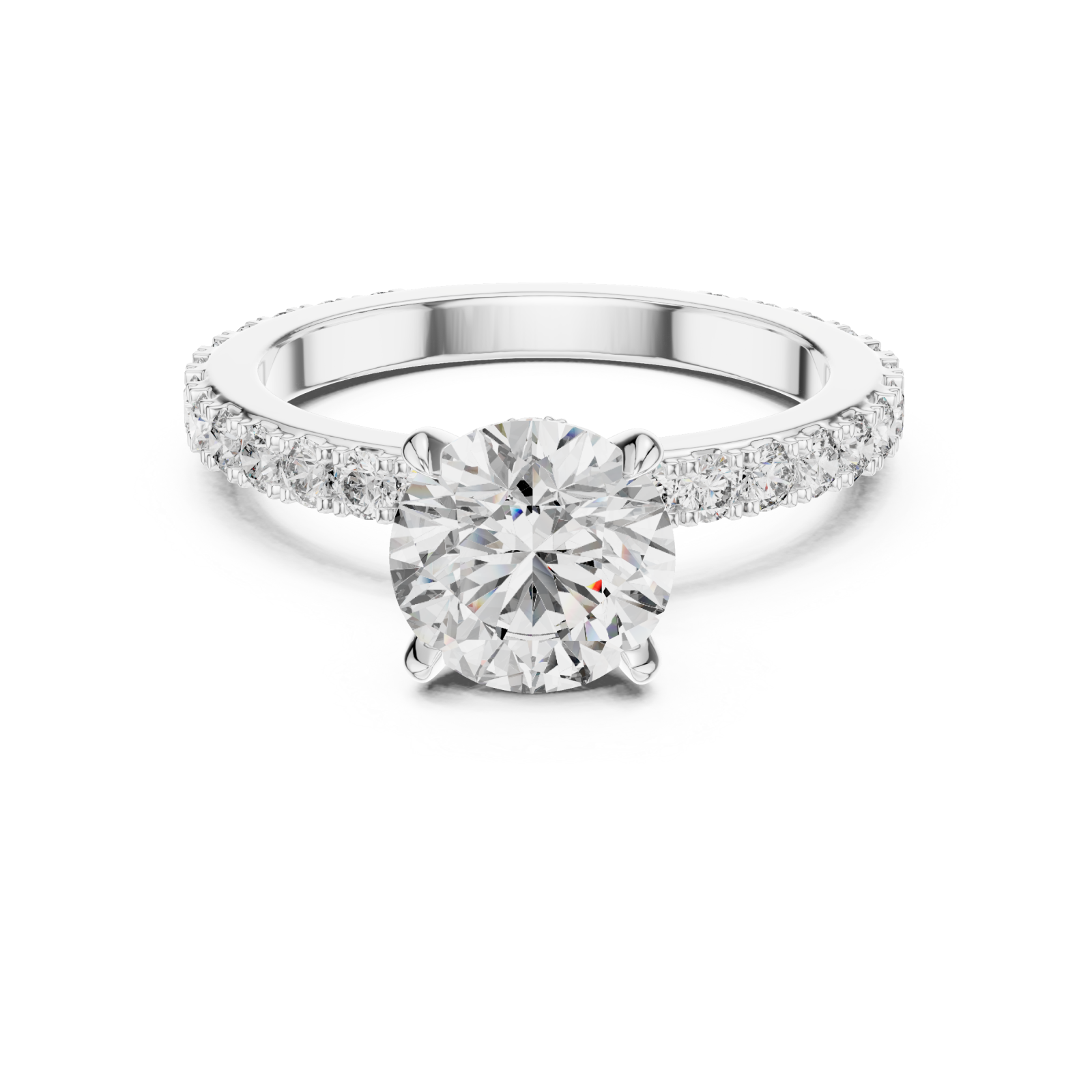  White Gold Celestial Harmony Solitaire Ring Front View