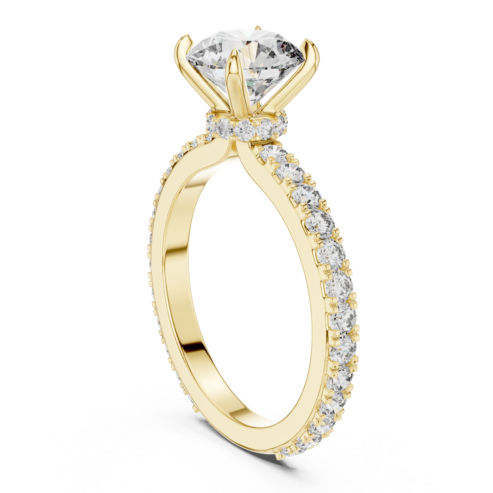  Gold Celestial Harmony Solitaire Ring Left View