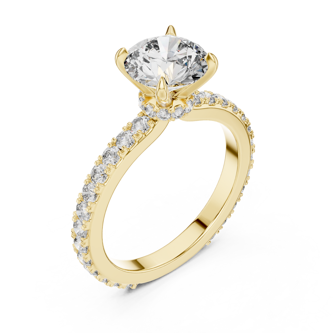 Gold Celestial Harmony Solitaire Ring Right View