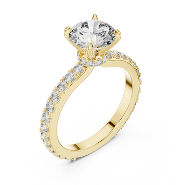 Gold Celestial Harmony Solitaire Ring Right View