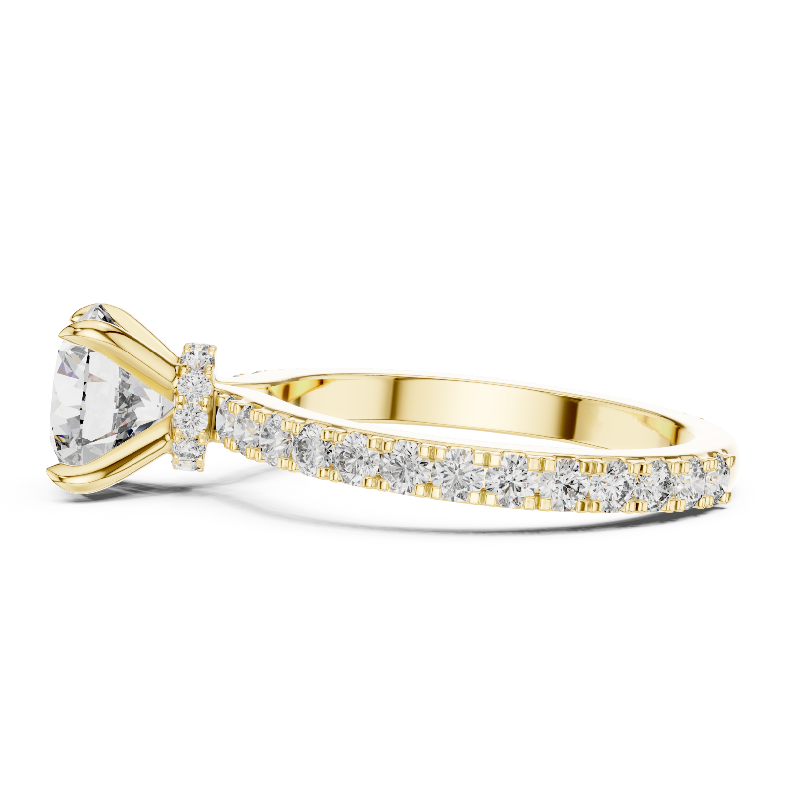  Gold Celestial Harmony Solitaire Ring Side View