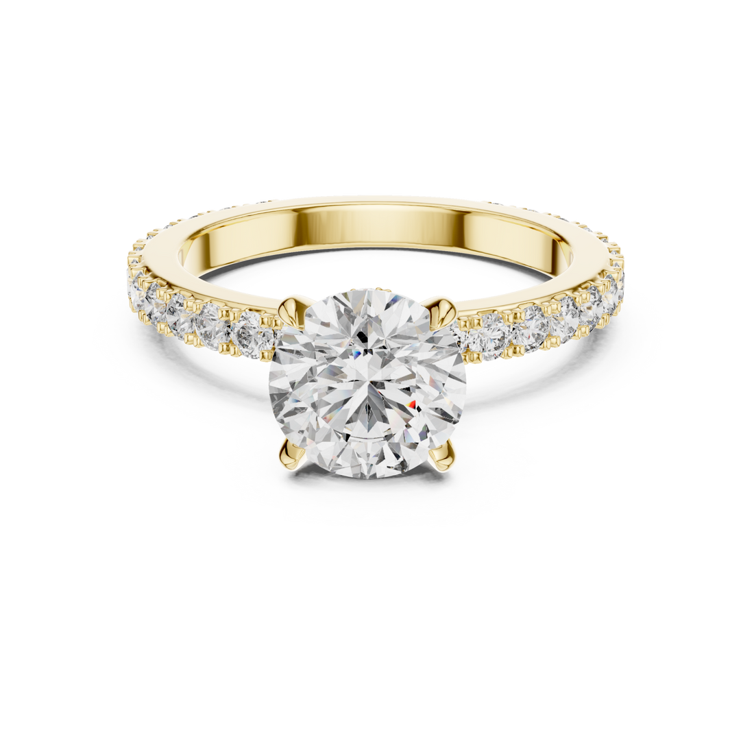 Gold Celestial Harmony Solitaire Ring Right View