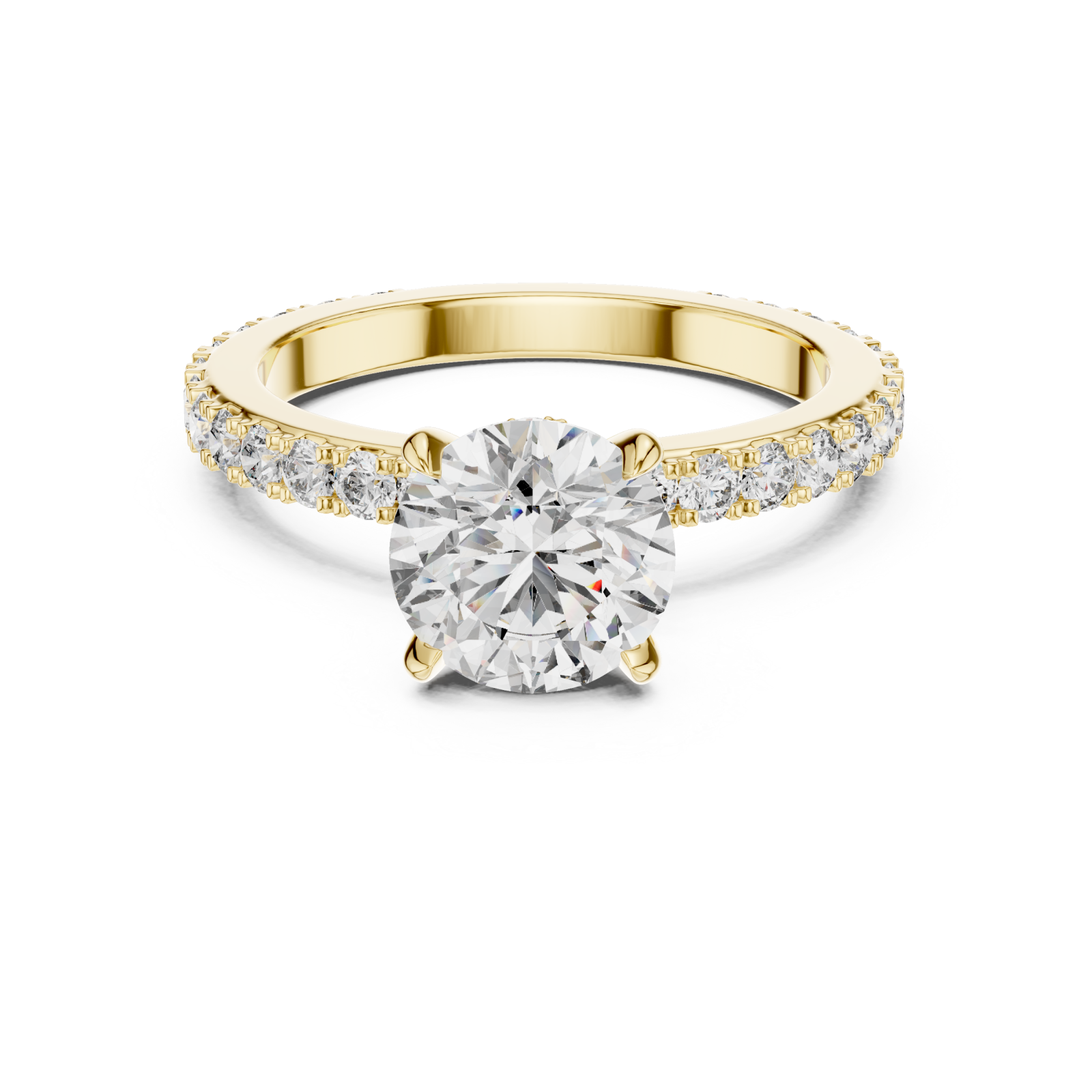  Gold Celestial Harmony Solitaire Ring Front View