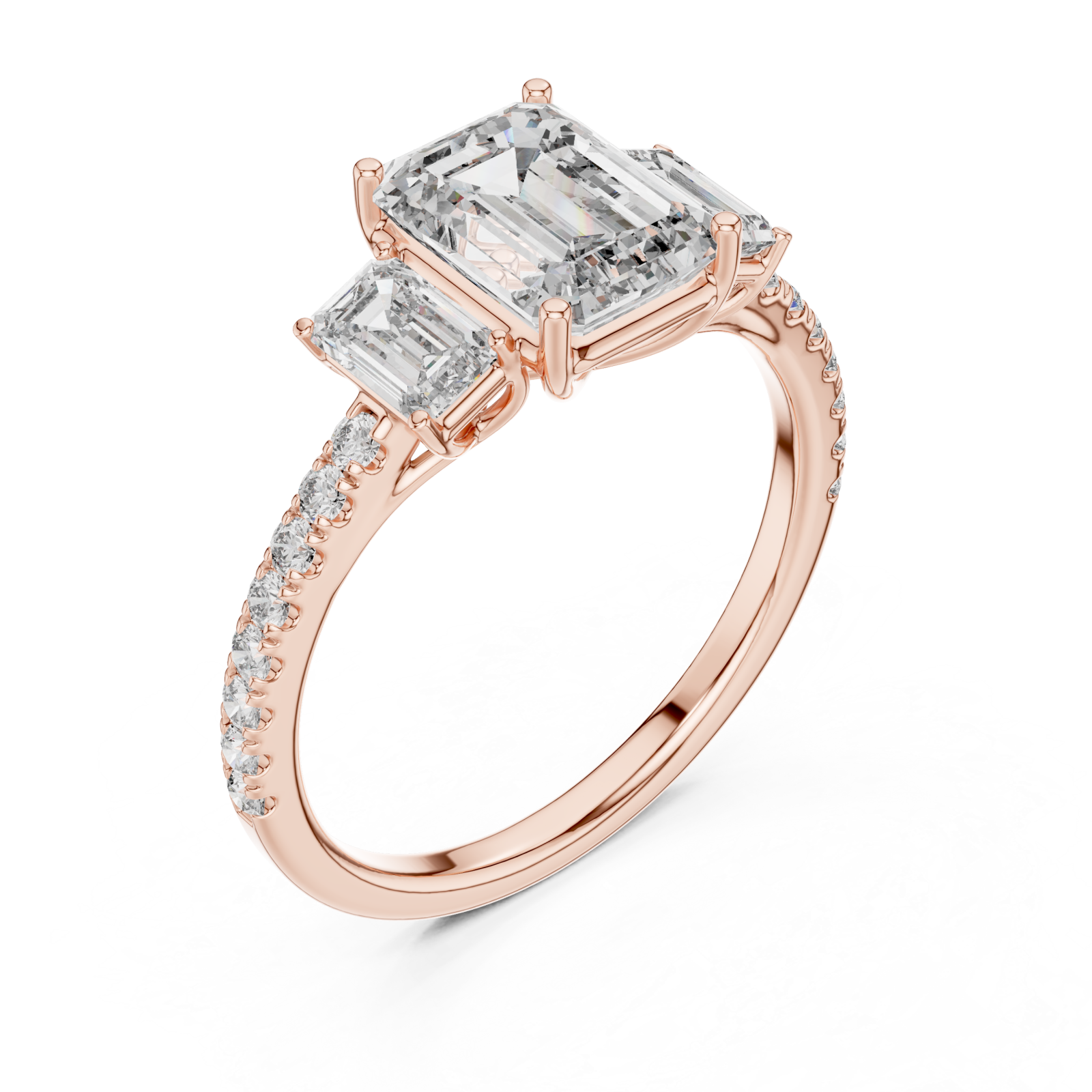  Rose Gold Luminous Enchanting Twin Muse Halo Ring Right View