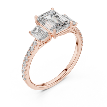  Rose Gold Luminous Enchanting Twin Muse Halo Ring Right View
