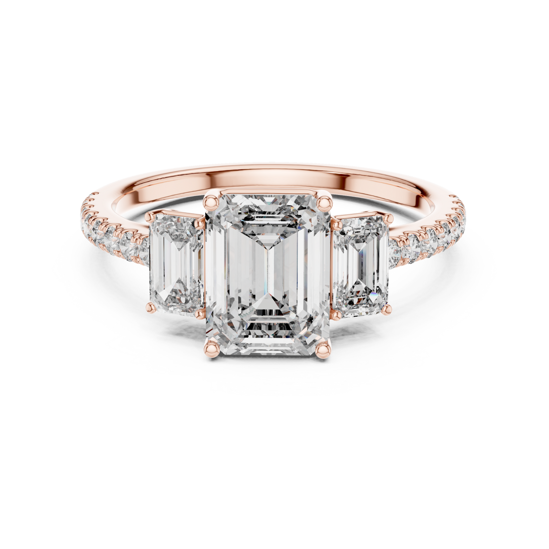  Rose Gold Luminous Enchanting Twin Muse Halo Ring Right View