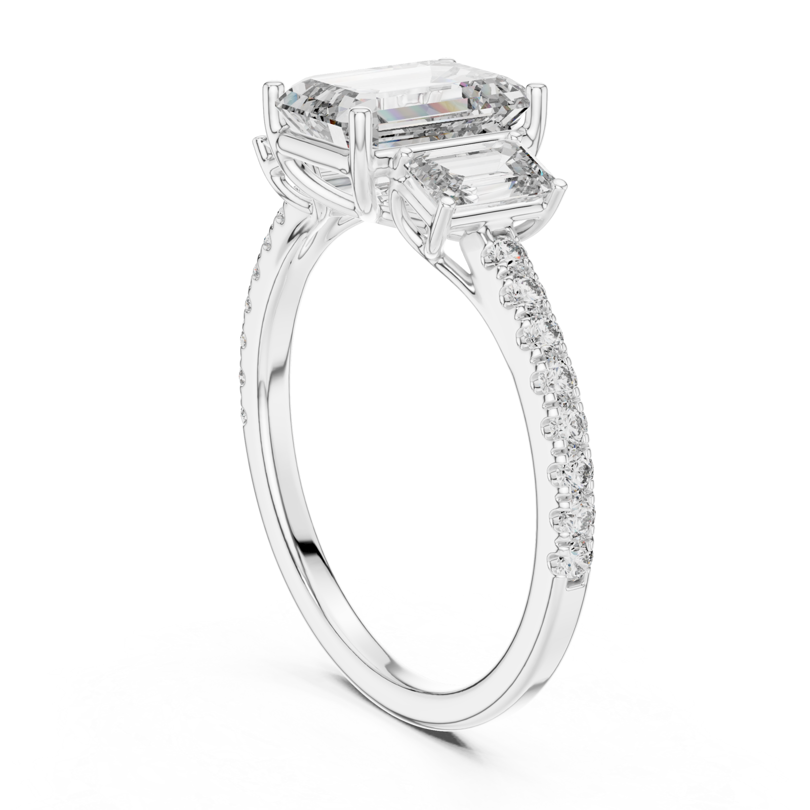  White Gold Luminous Enchanting Twin Muse Halo Ring Left View