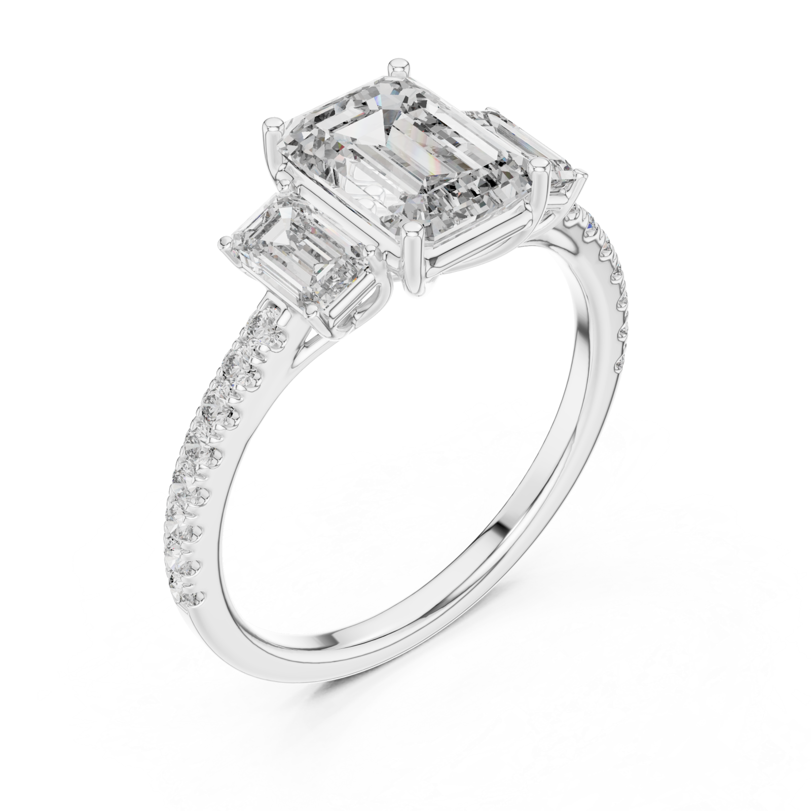  White Gold Luminous Enchanting Twin Muse Halo Ring Right View