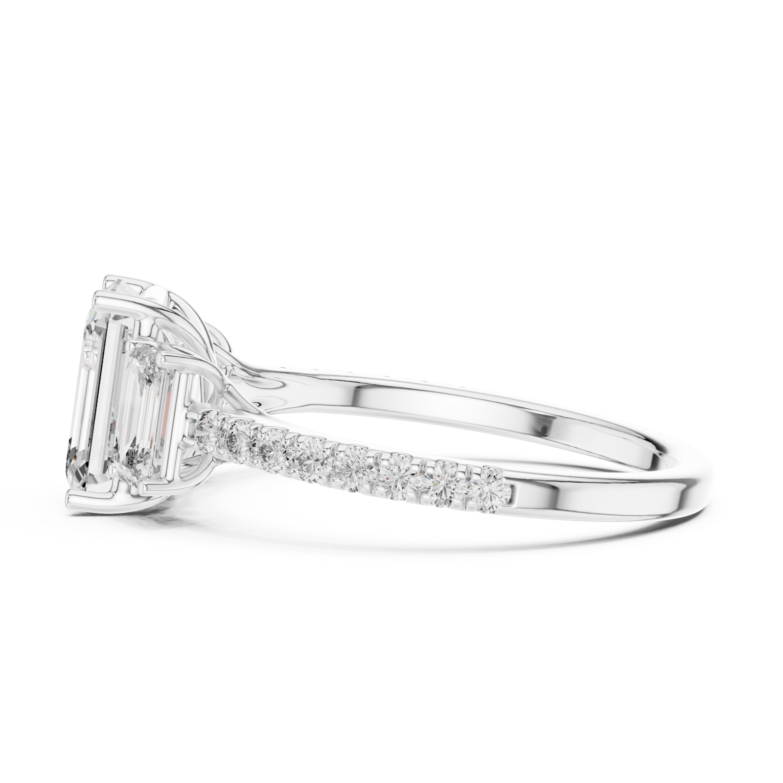  White Gold Luminous Enchanting Twin Muse Halo Ring Side View