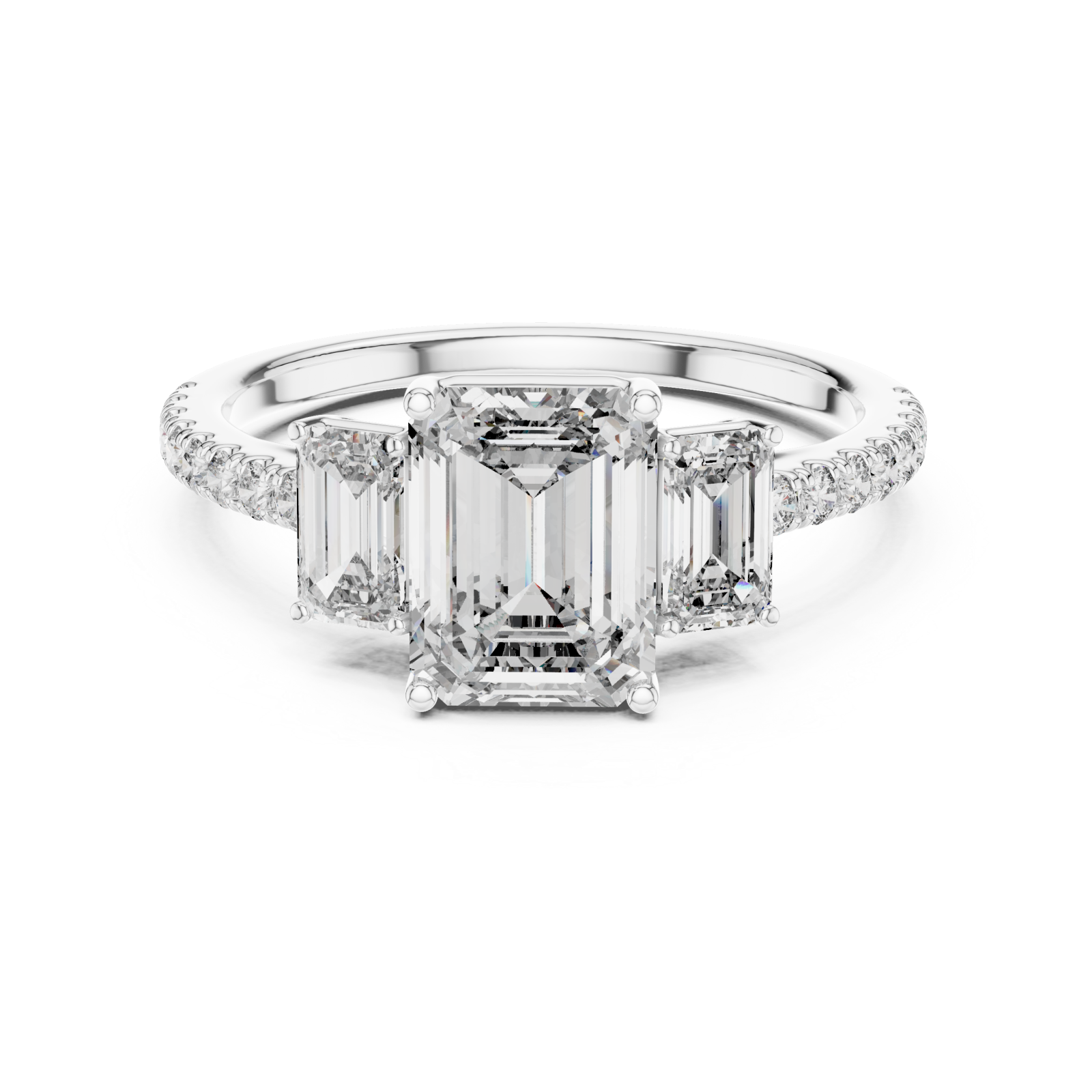  White Gold Luminous Enchanting Twin Muse Halo Ring Front View
