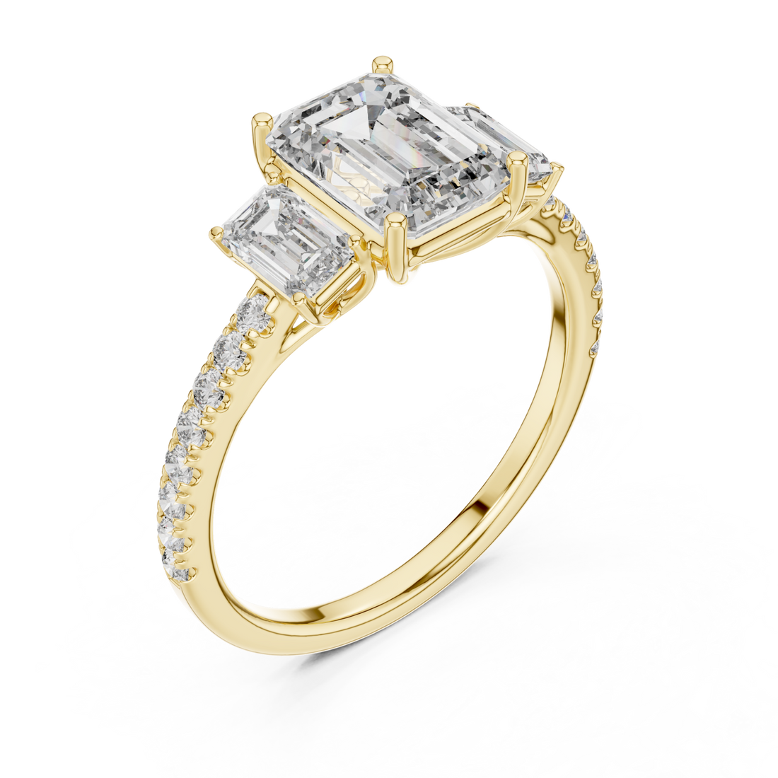 Gold Luminous Enchanting Twin Muse Halo Ring Right View
