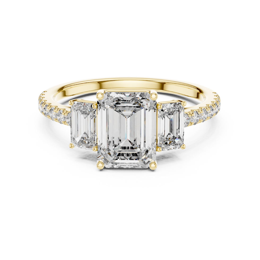 Gold Luminous Enchanting Twin Muse Halo Ring Right View
