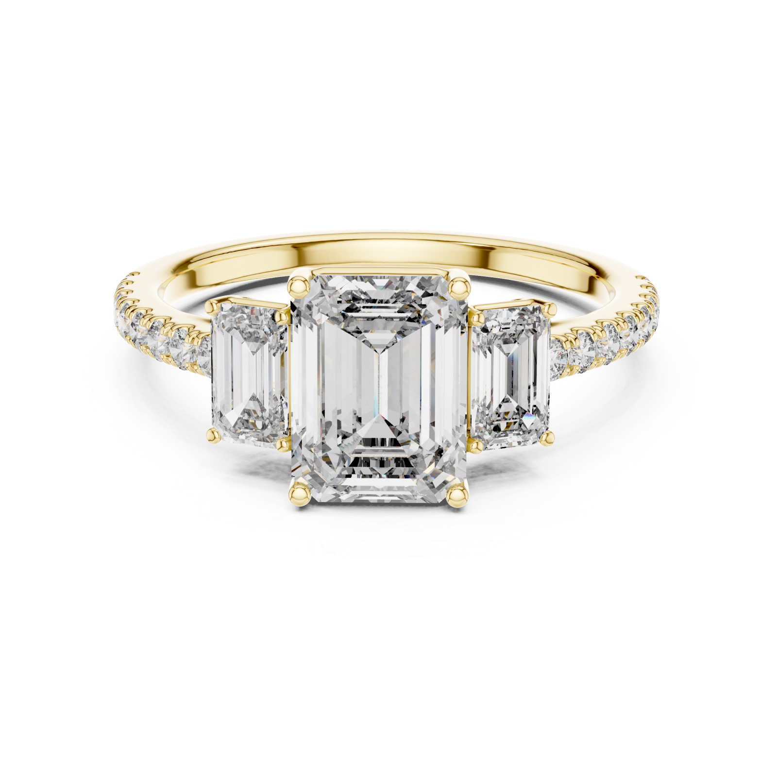  Gold Luminous Enchanting Twin Muse Halo Ring Front View
