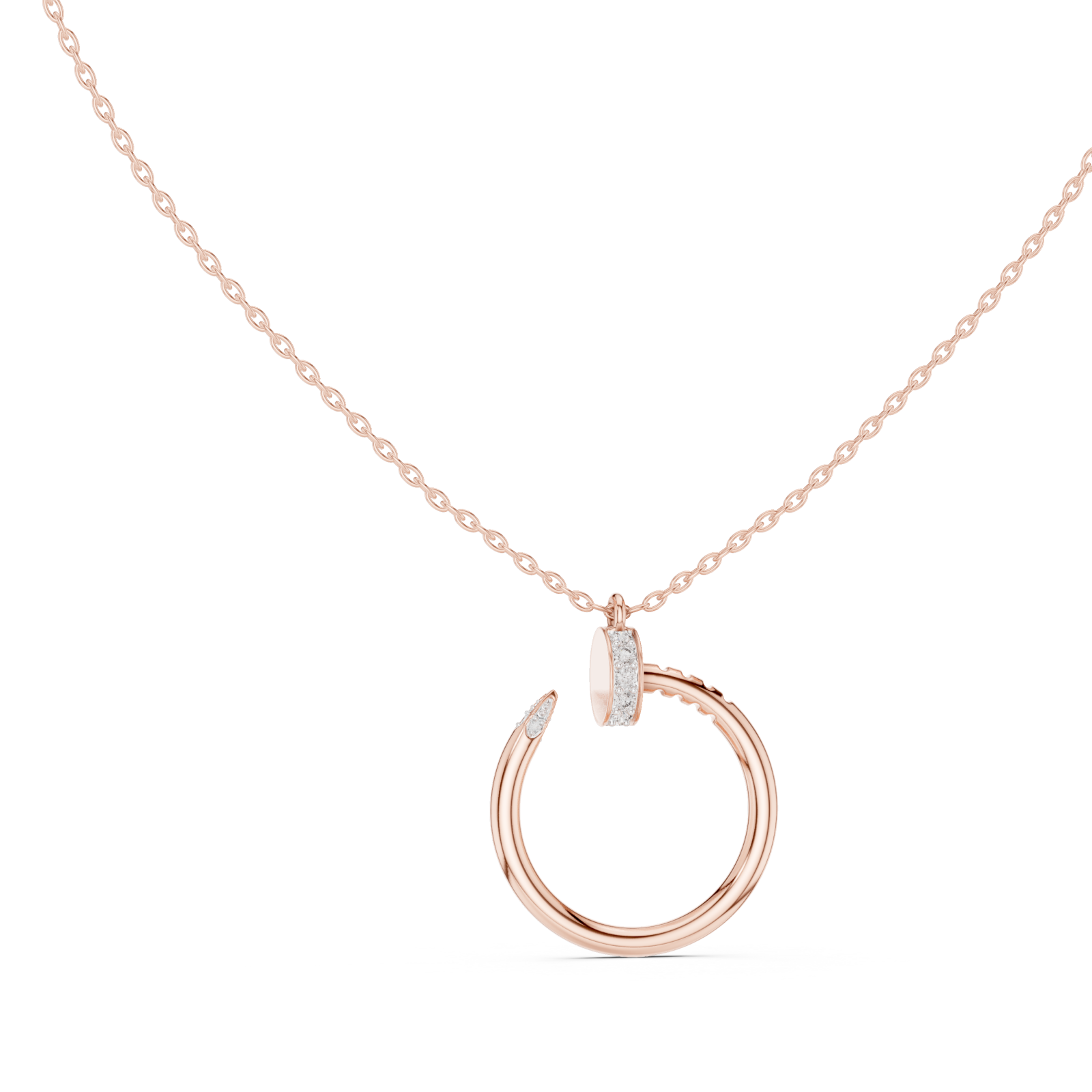  Rose Gold Golden Serenity Luminous Halo Chain Necklace Left View