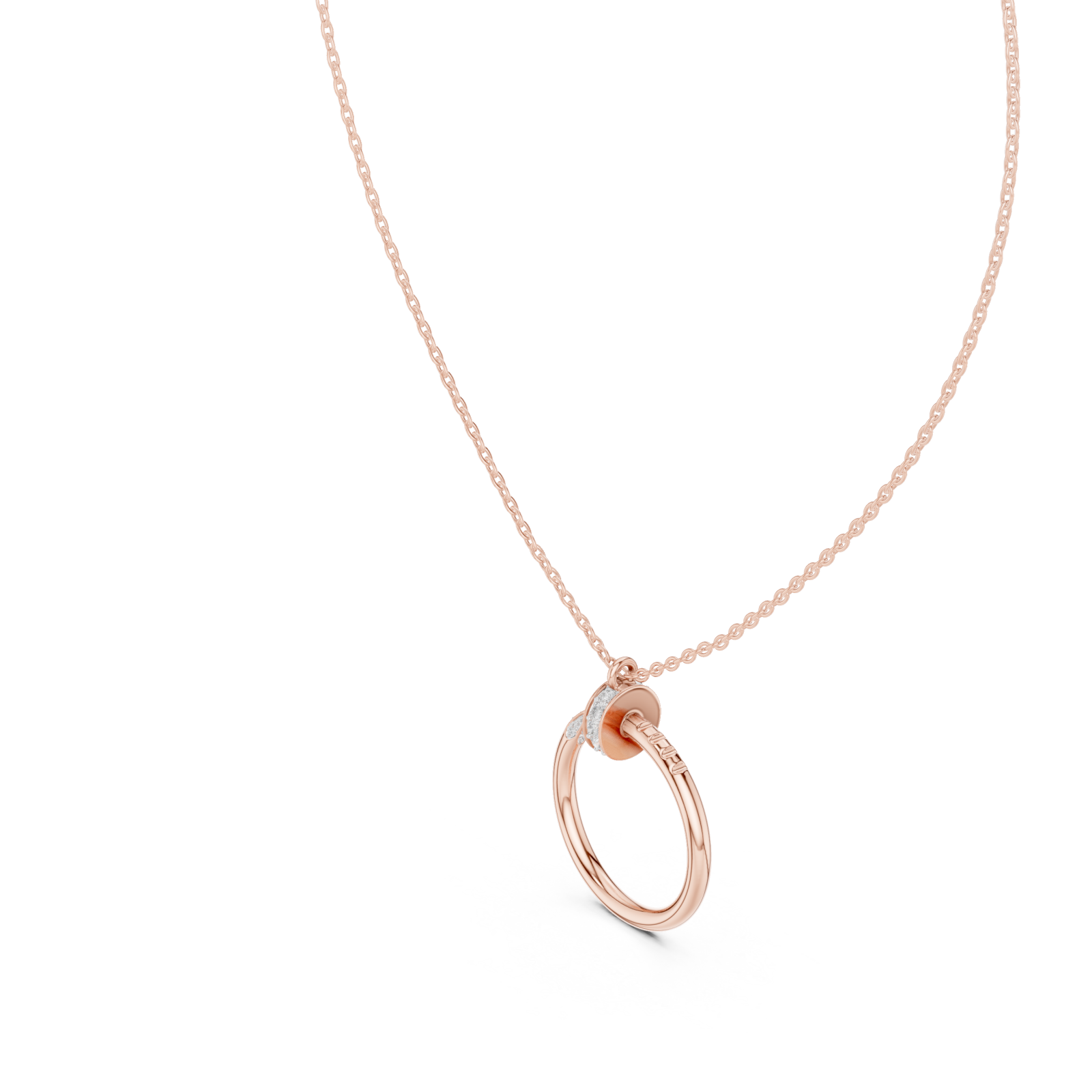  Rose Gold Golden Serenity Luminous Halo Chain Necklace Right View