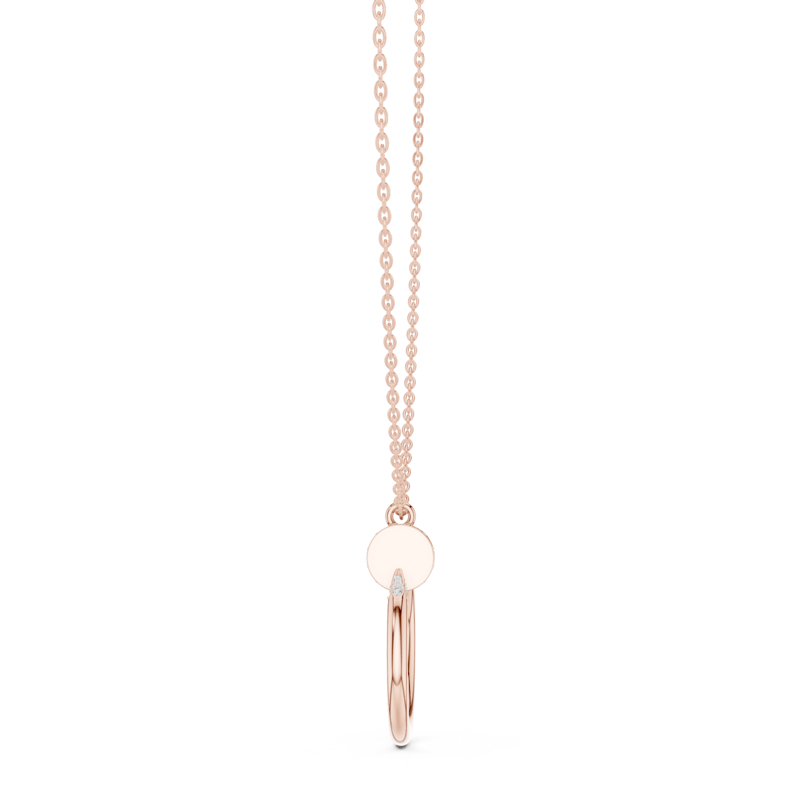  Rose Gold Golden Serenity Luminous Halo Chain Necklace Side View