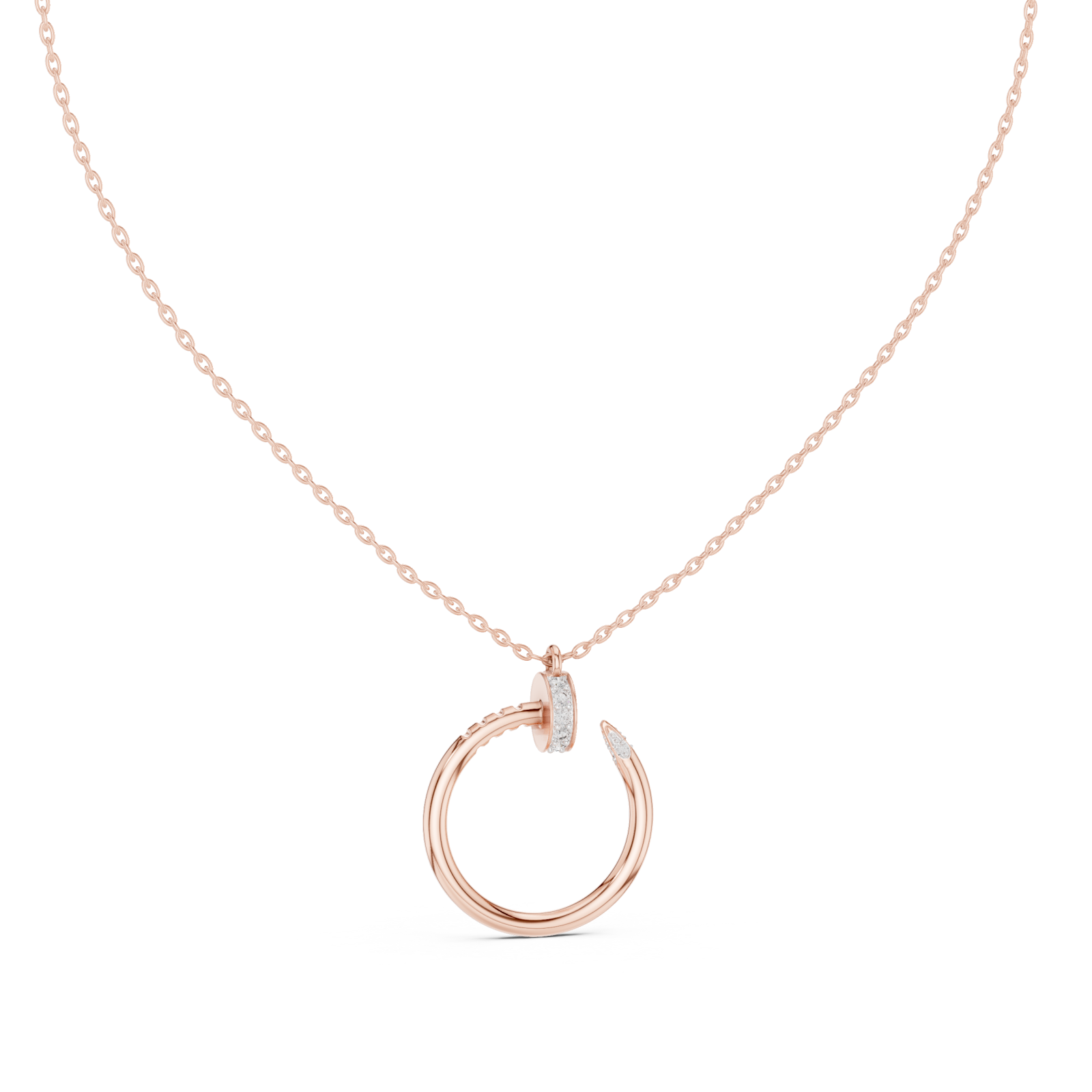  Rose Gold Golden Serenity Luminous Halo Chain Necklace Front View