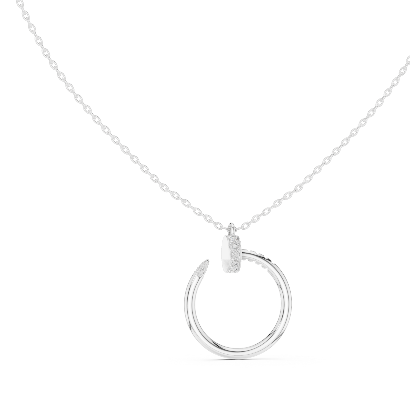  White Gold Golden Serenity Luminous Halo Chain Necklace Left View