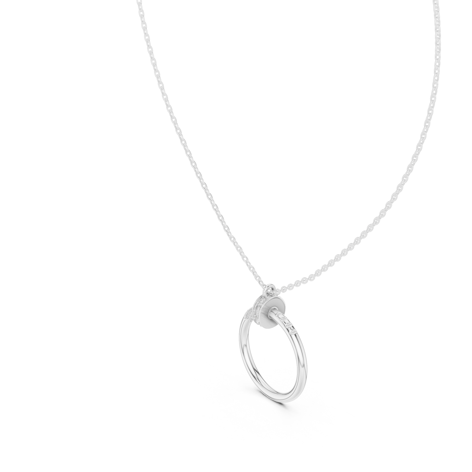  White Gold Golden Serenity Luminous Halo Chain Necklace Right View