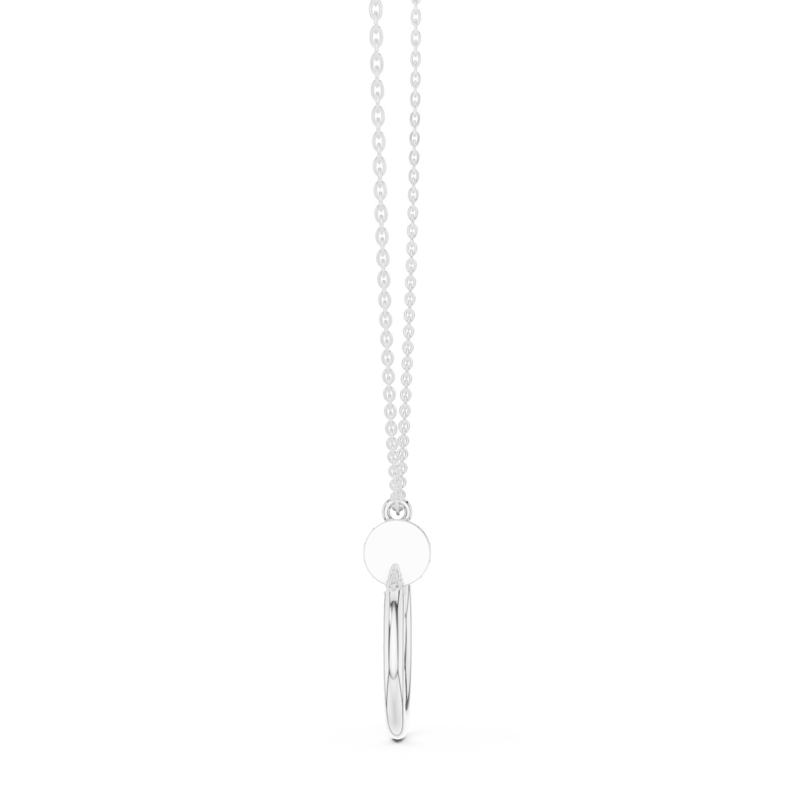  White Gold Golden Serenity Luminous Halo Chain Necklace Side View