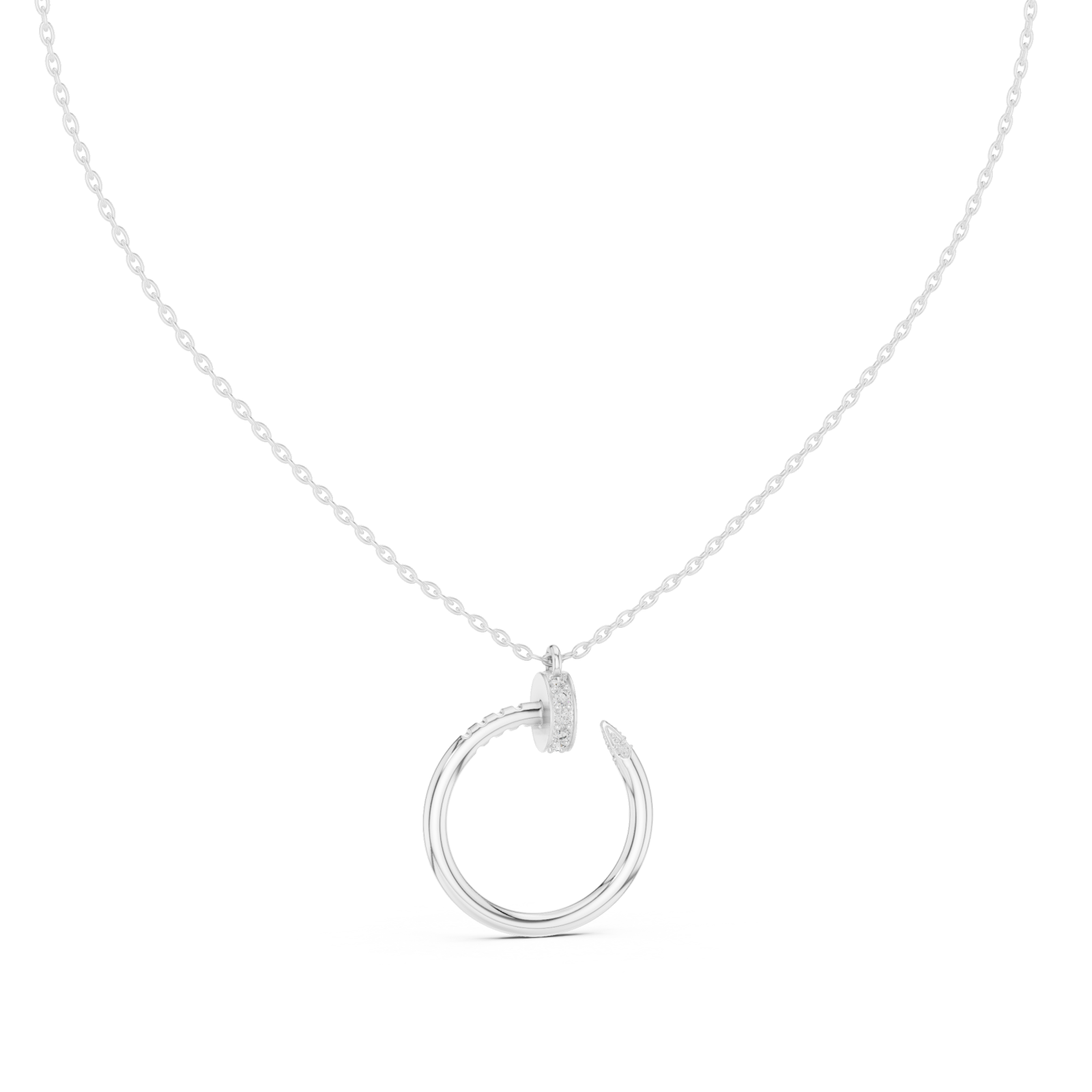  White Gold Golden Serenity Luminous Halo Chain Necklace Front View