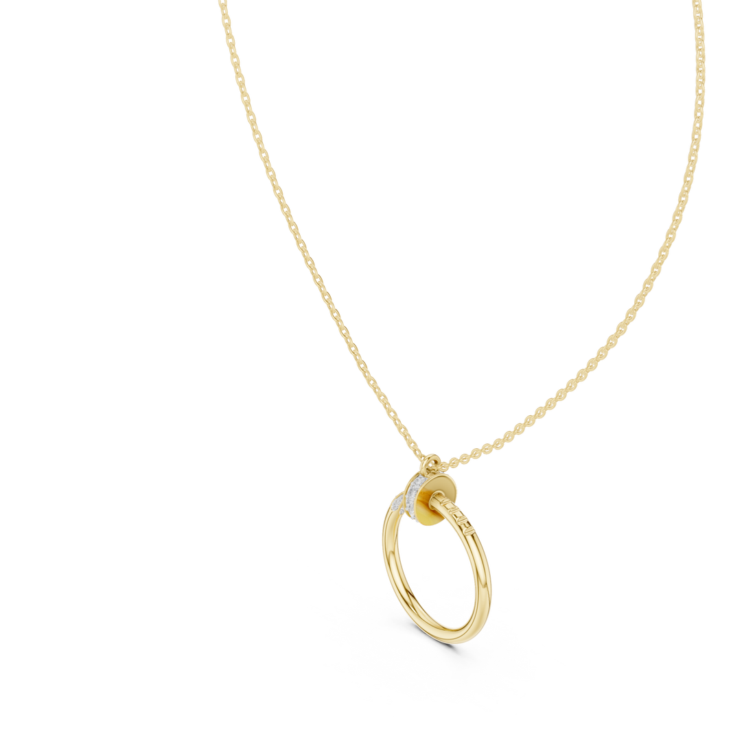 Gold Golden Serenity Luminous Halo Chain Necklace Right View