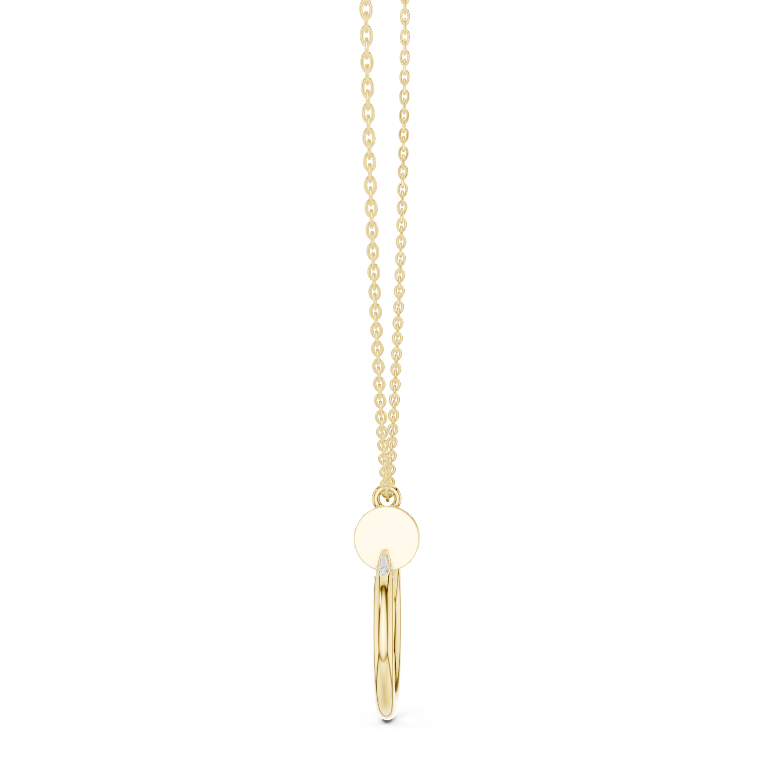  Gold Golden Serenity Luminous Halo Chain Necklace Side View