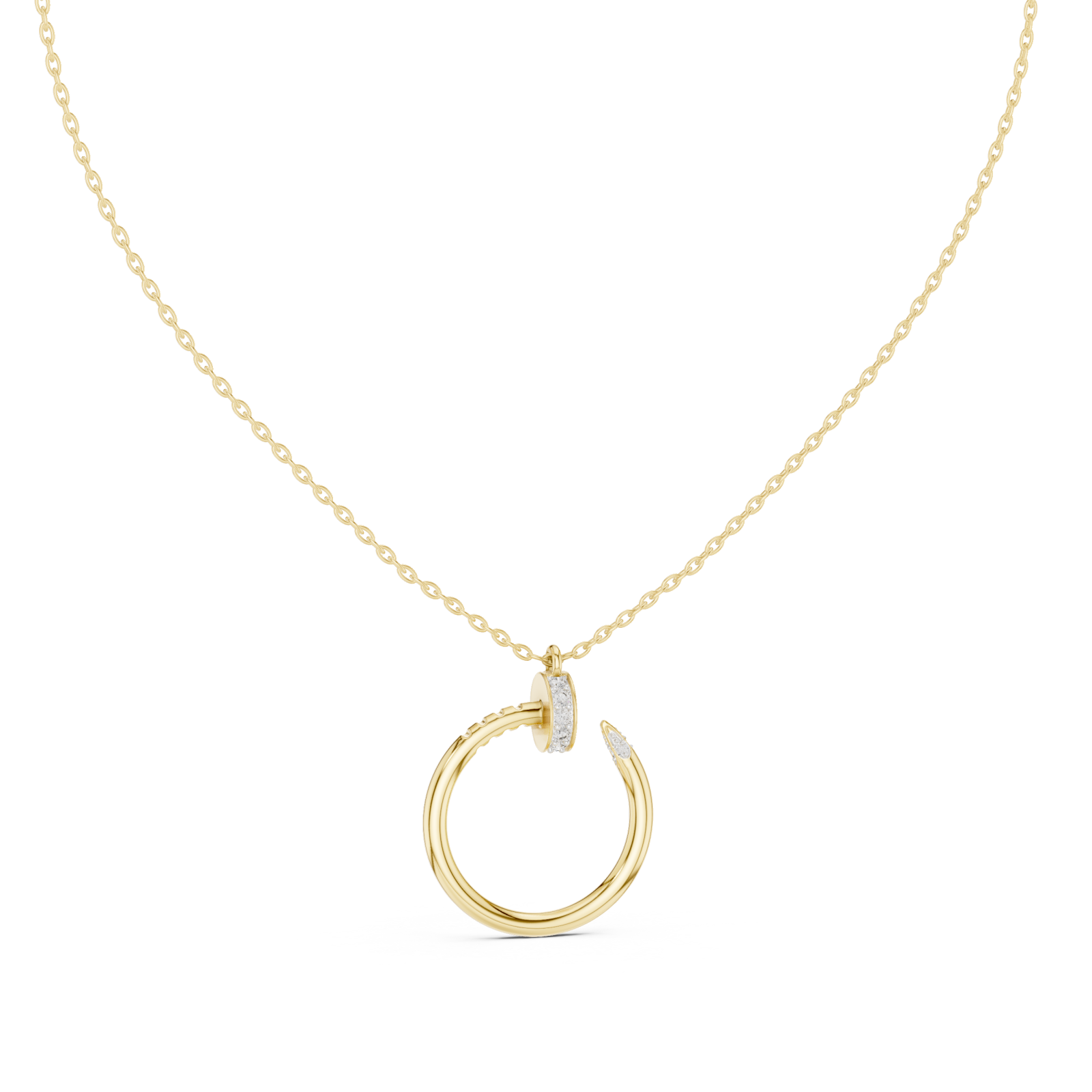  Gold Golden Serenity Luminous Halo Chain Necklace Front View