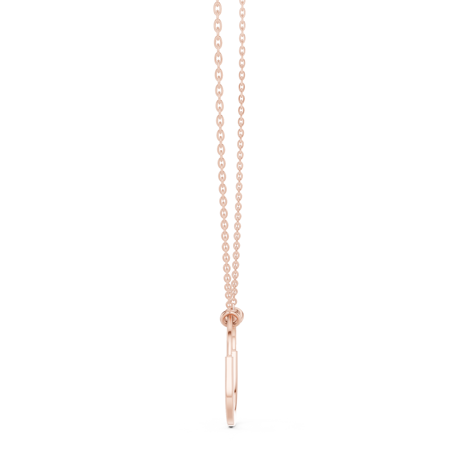  Rose Gold Radiant Gleam Oval Chain Necklace Side View