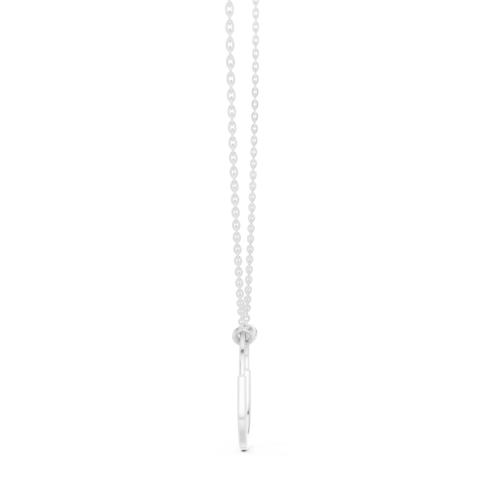  White Gold Radiant Gleam Oval Chain Necklace Side View