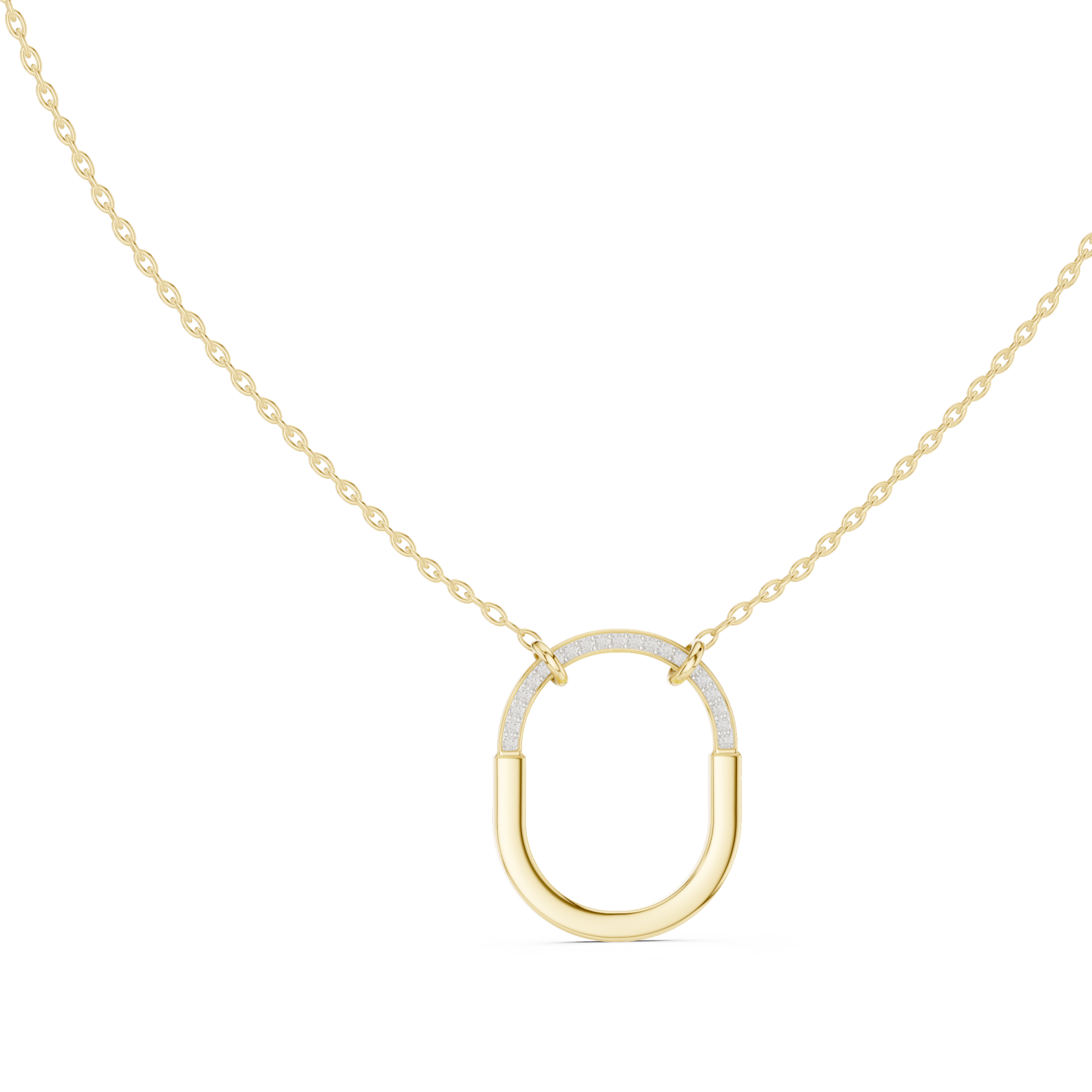 Gold Radiant Gleam Oval Chain Necklace Left View