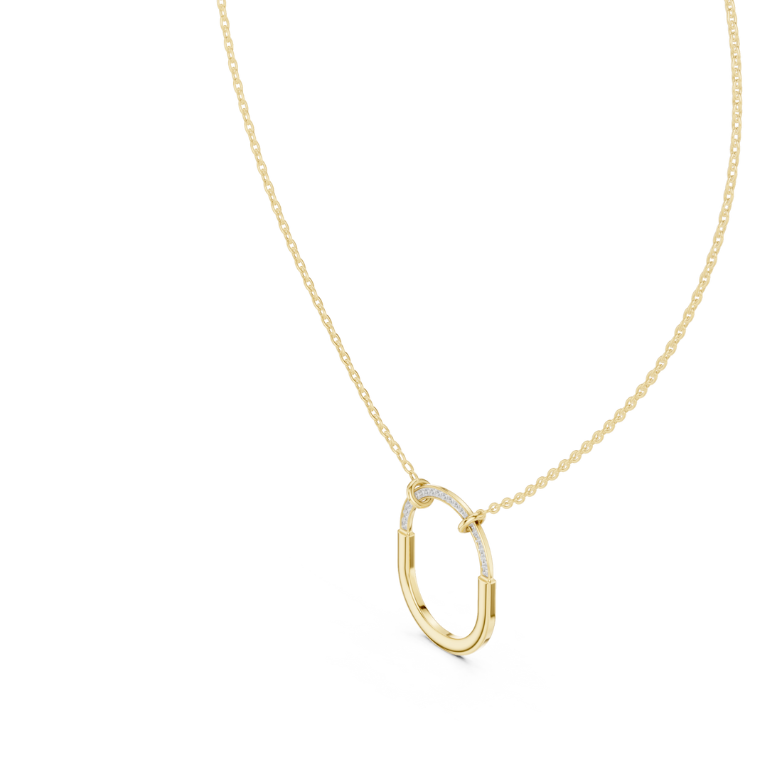 Gold Radiant Gleam Oval Chain Necklace Right View