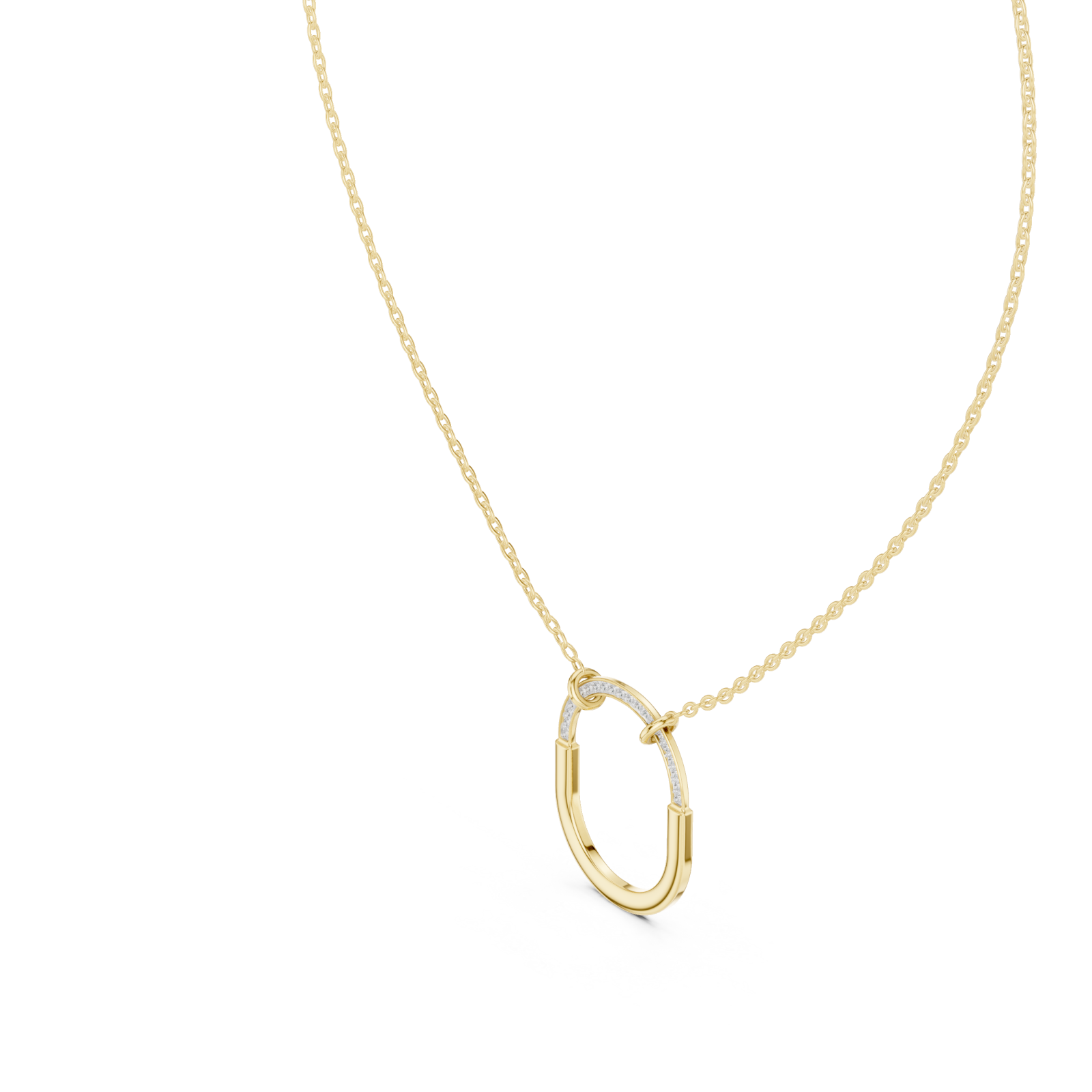 Gold Radiant Gleam Oval Chain Necklace Right View