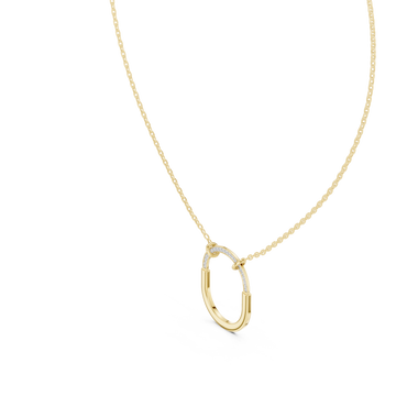 Gold Radiant Gleam Oval Chain Necklace Right View