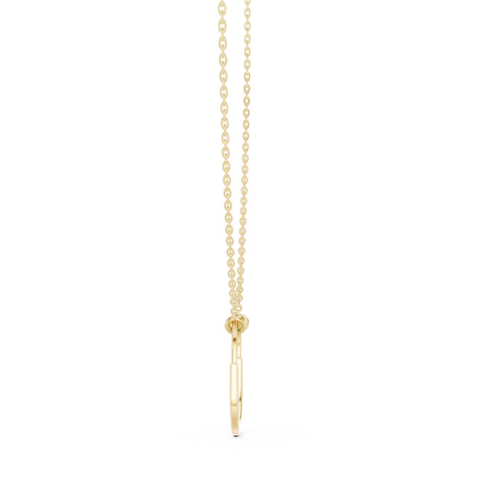  Gold Radiant Gleam Oval Chain Necklace Side View