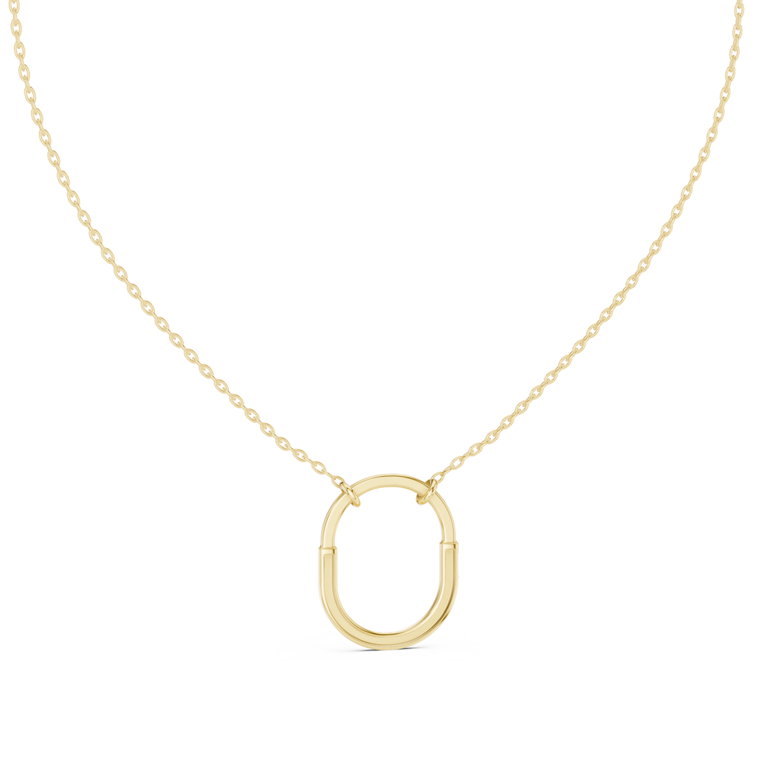 Gold Radiant Gleam Oval Chain Necklace Right View