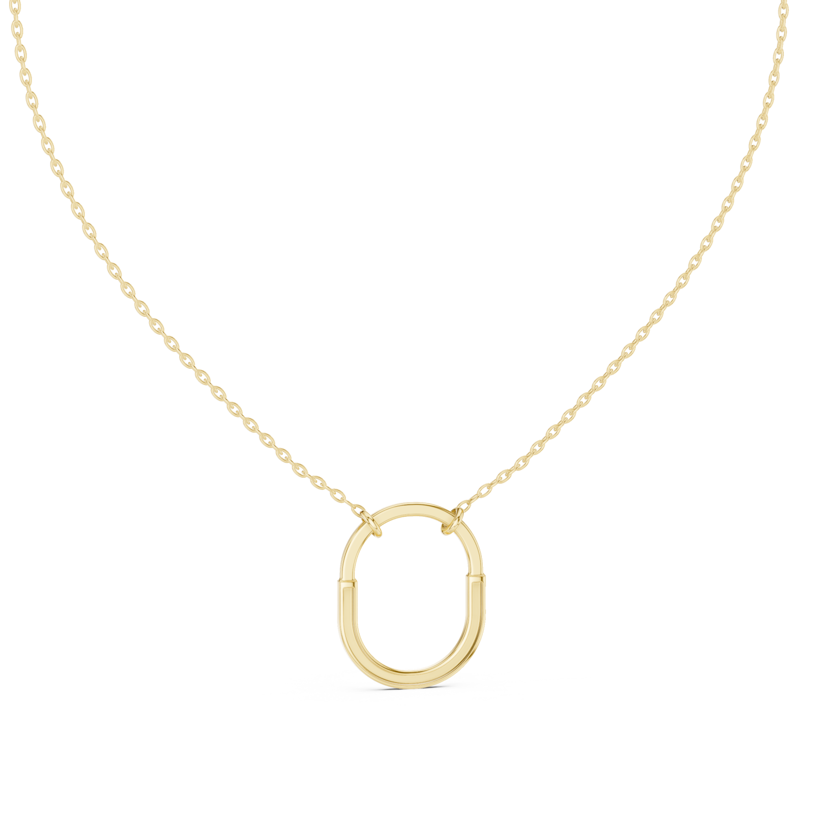  Gold Radiant Gleam Oval Chain Necklace Front View