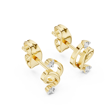 Gold Graceful Embrace Bar Earrings Right View