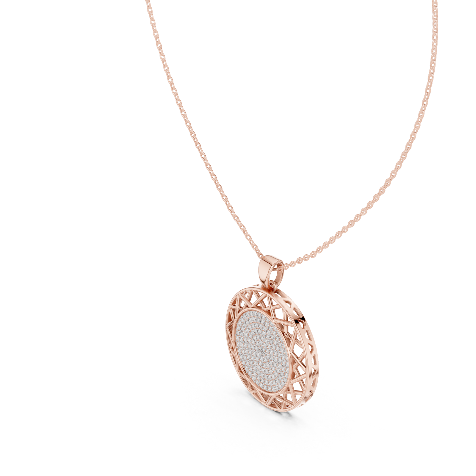  Rose Gold Enchanted Reflections Radiant Medallion Necklace Right View