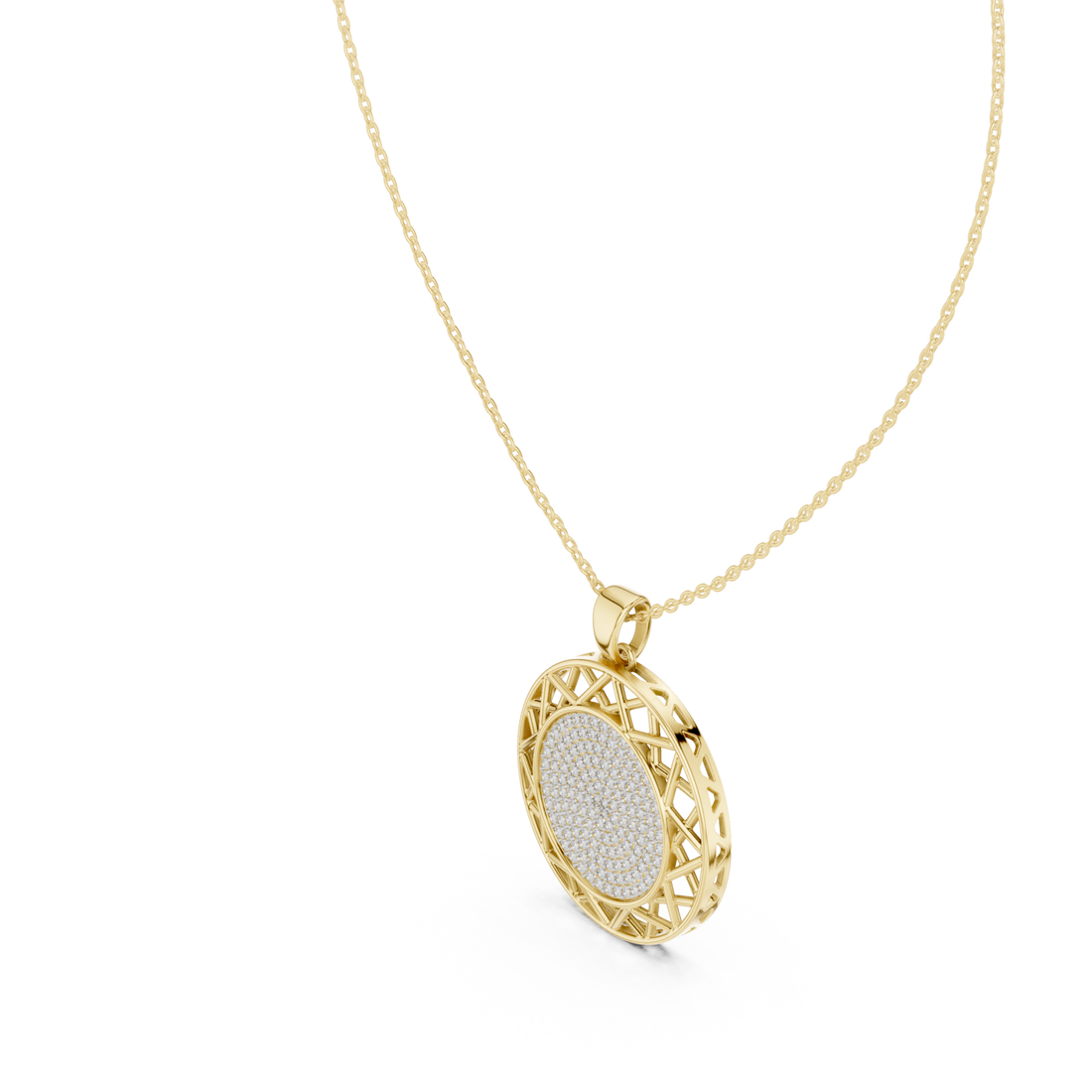 Gold Enchanted Reflections Radiant Medallion Necklace Right View