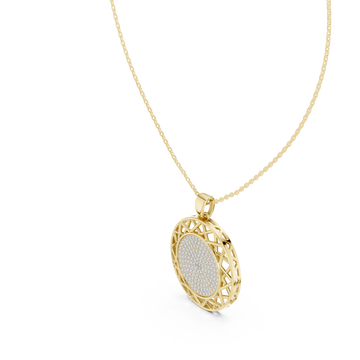 Gold Enchanted Reflections Radiant Medallion Necklace Right View