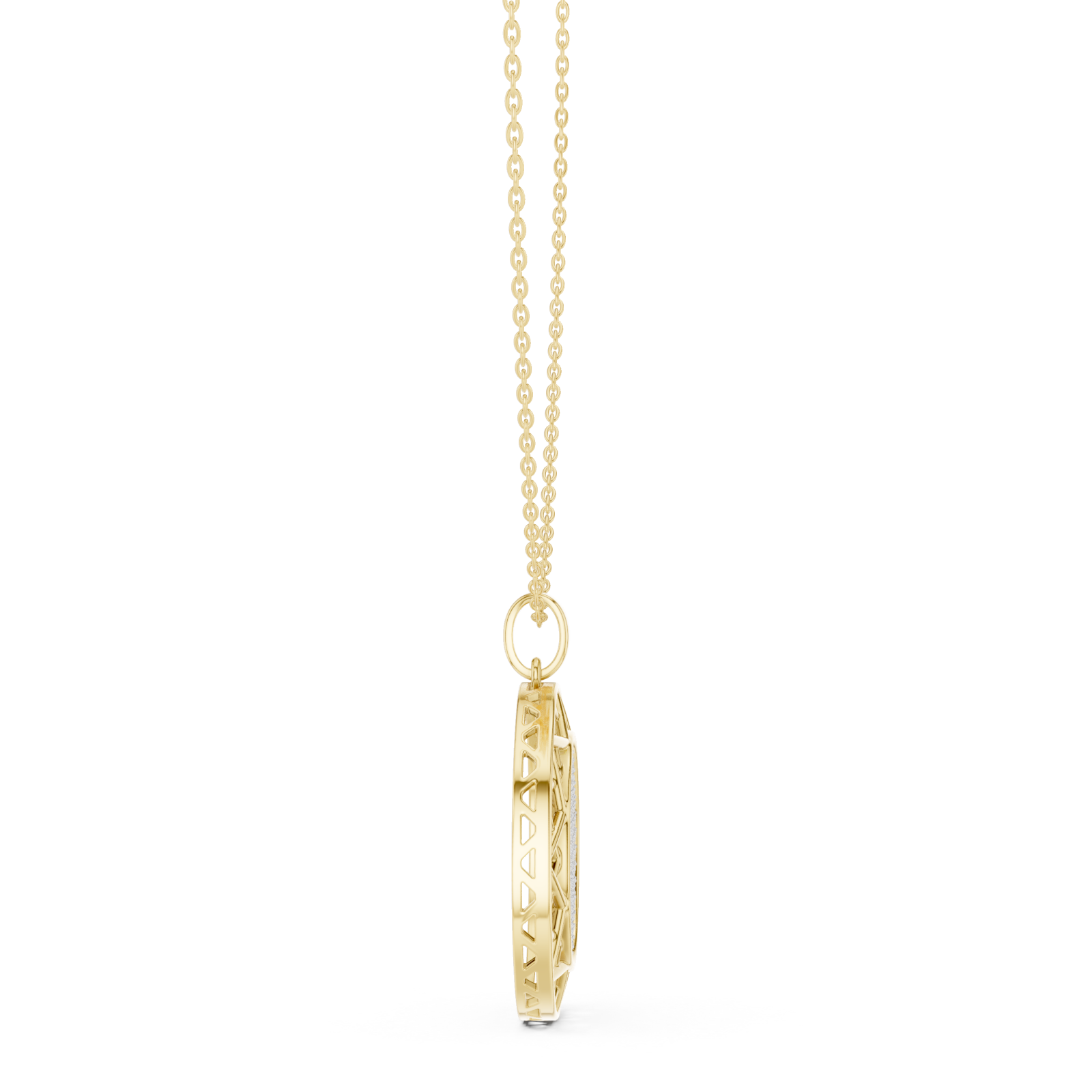  Gold Enchanted Reflections Radiant Medallion Necklace Side View