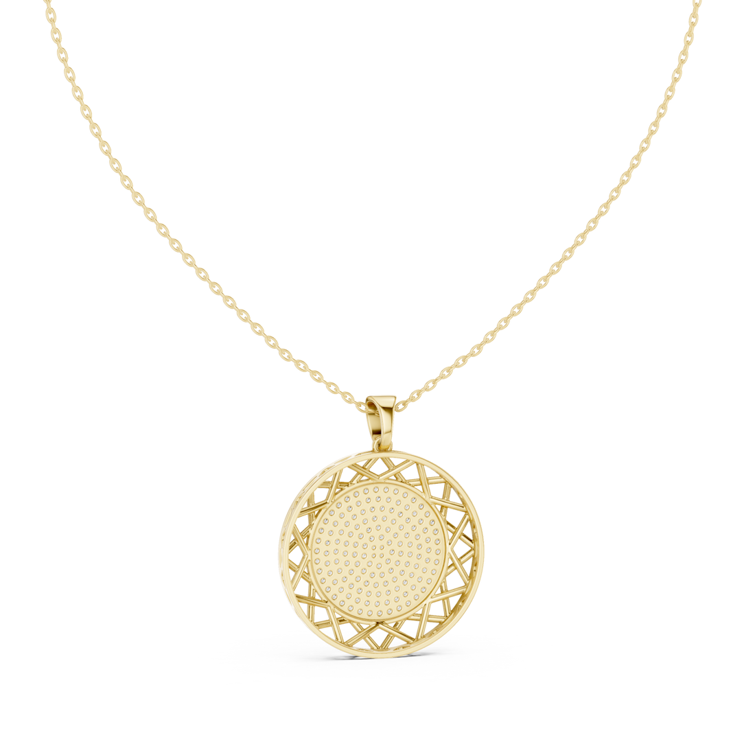 Gold Enchanted Reflections Radiant Medallion Necklace Right View