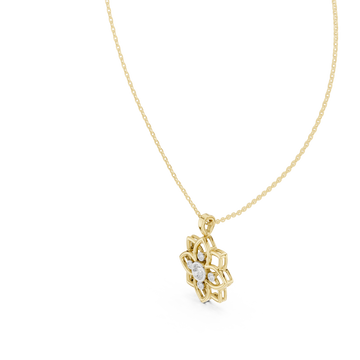 Gold Serene Petal Reverie Pendant Necklace Right View
