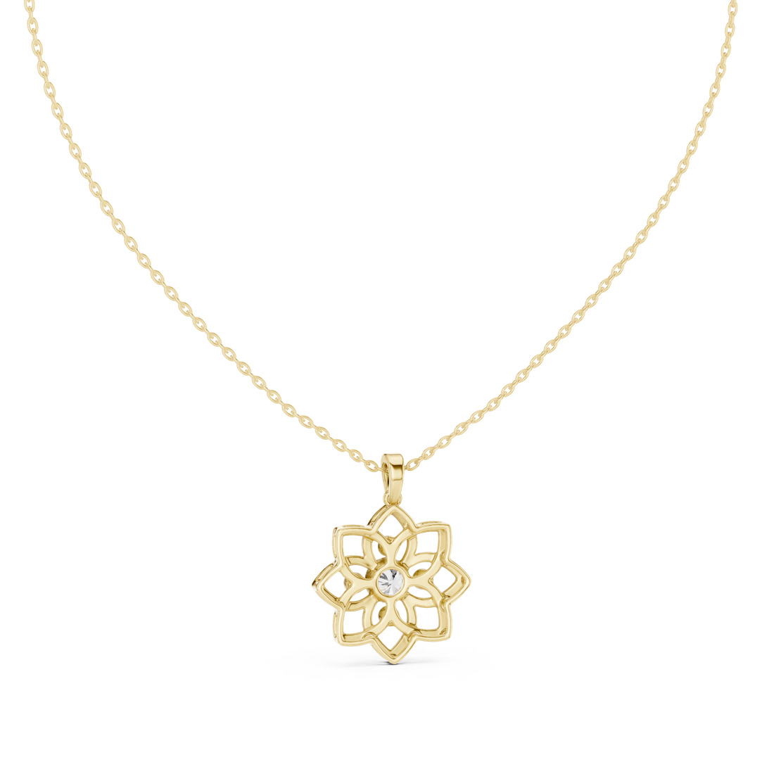 Gold Serene Petal Reverie Pendant Necklace Right View